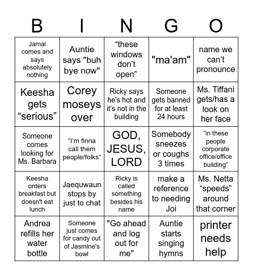 I Didn't Want to Do This Bingo Card