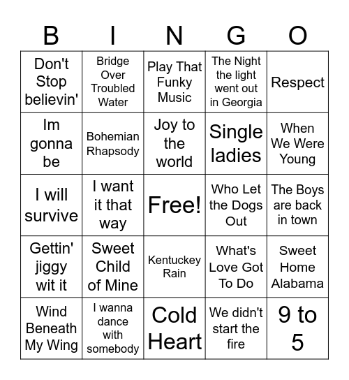 music June 1 Bingo Card