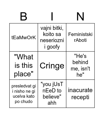 Minecraft movie Bingo Card