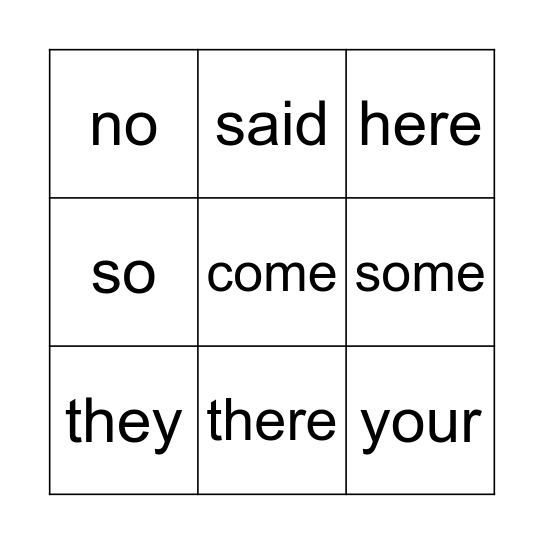 Tricky word bingo (Group 2) Bingo Card