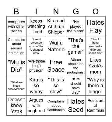 Yoshi Seed Bingo Card