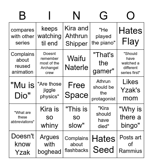 Yoshi Seed Bingo Card