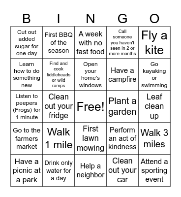 ATG Spring Bingo Card