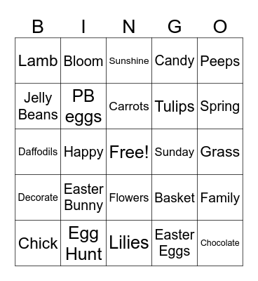 Easter Bingo Card