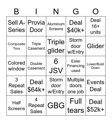 RBA Bingo Card