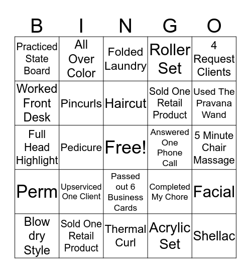 Clinic Floor  Bingo Card