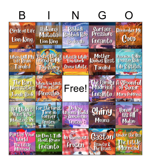 Kids Singo Bingo Card