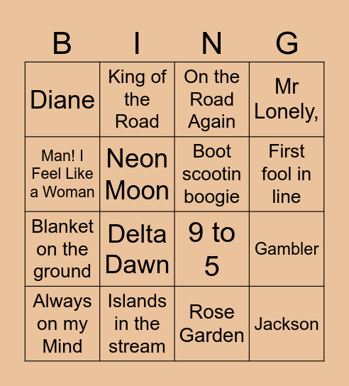 Linedance Ayrshire Social Bingo Card