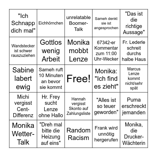 Untitled Bingox Bingo Card