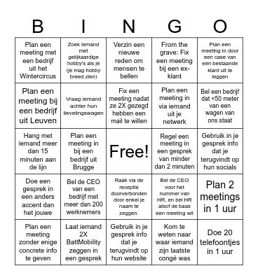 Cold call Bingo Card