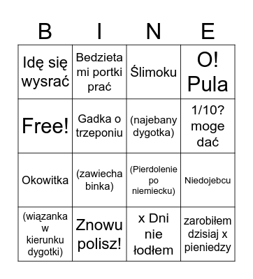 Binko i Dygotko Bingo Card