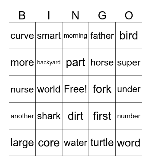 Lesson 83 Bingo Card