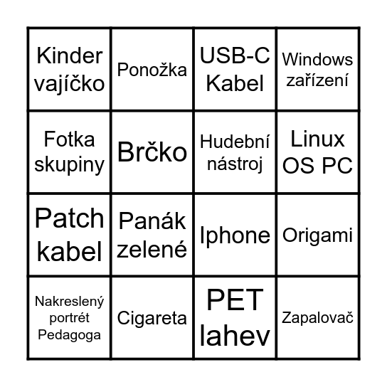 KITTV velikonoční bingo Card