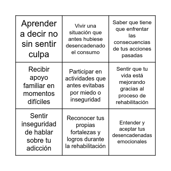Bingo de emociones Bingo Card