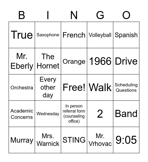HENLEY! Bingo Card