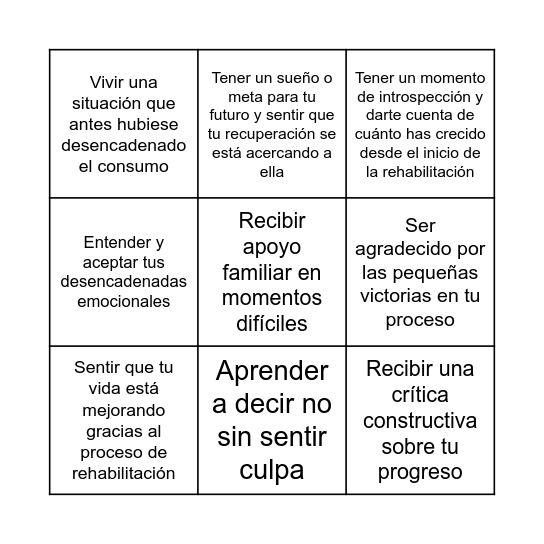 Bingo de emociones Bingo Card