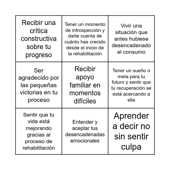 Bingo de emociones Bingo Card
