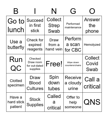 Lab Week Bingo Card