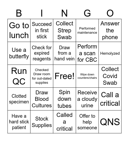 Lab Week Bingo Card