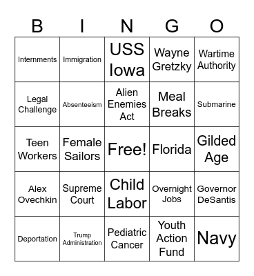 CNN 10 4/9/25 Bingo Card