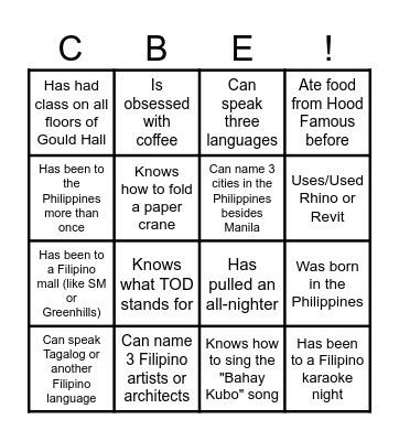 Find Someone Who... Bingo Card