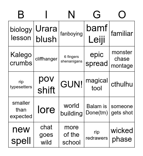 Fishing Time Bingo Card