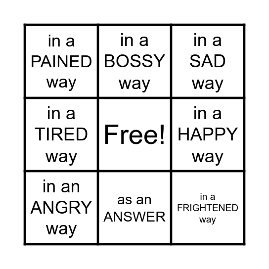 'Said' is Banned! Bingo Card