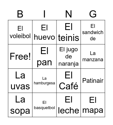 Espenól Bingo Card