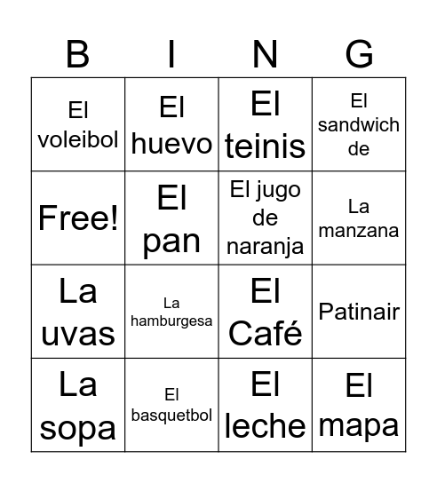 Espenól Bingo Card