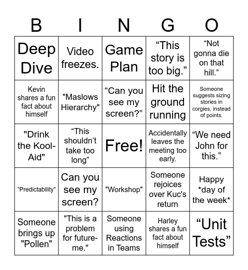 TWMS PI2 2025 Planning Bingo Card