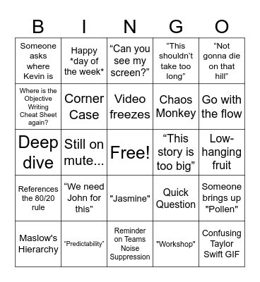 TWMS PI2 2025 Planning Bingo Card
