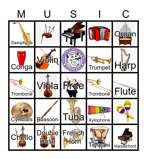 Musical Instruments 2025 Bingo Card