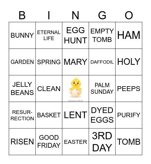 EASTER BINGO Card