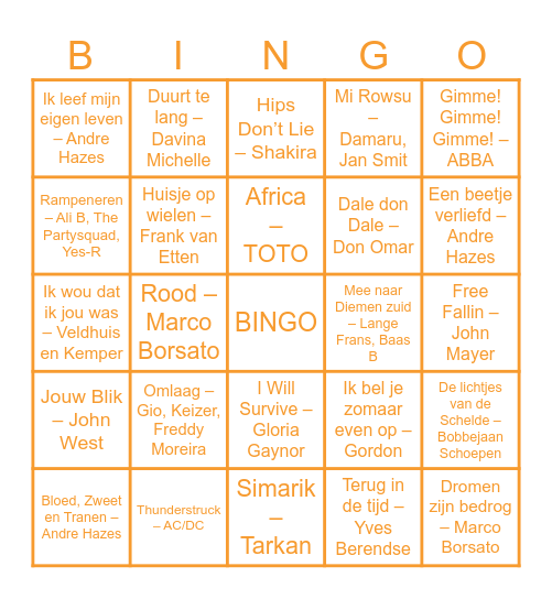 KONINGSDAG BINGO Card