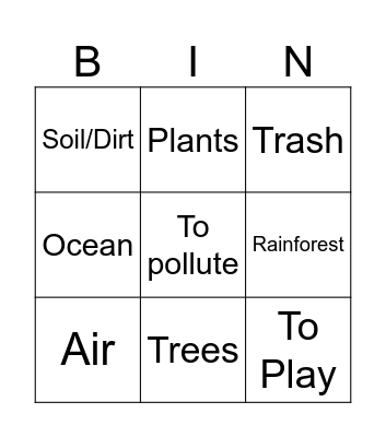 Dia de la Tierra Bingo Card