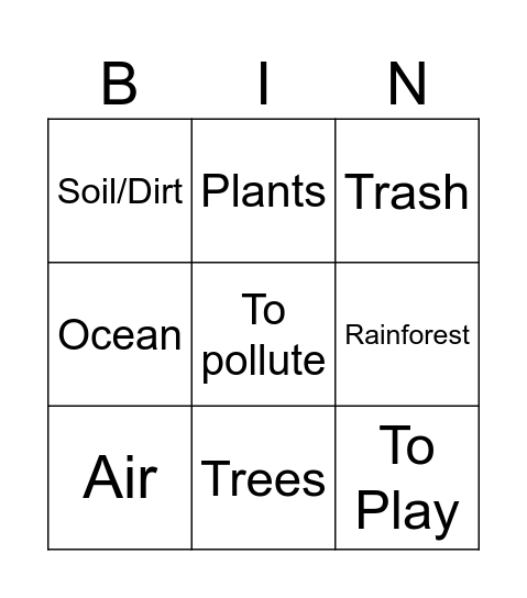 Dia de la Tierra Bingo Card