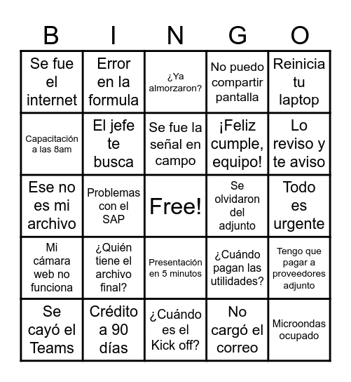 Bingo LiTEC Bingo Card