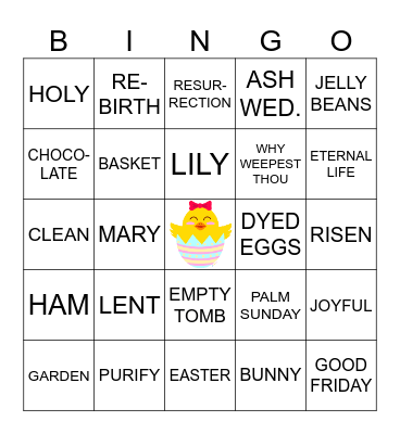 EASTER BINGO Card