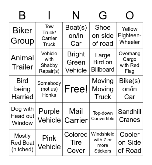 Cingo Bingo Card