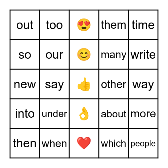 Silver Ribbon Words Bingo Card