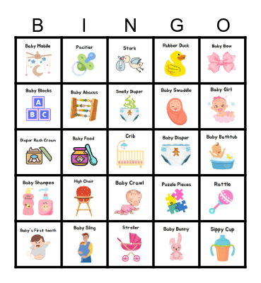 Baby Shower Bingo Card