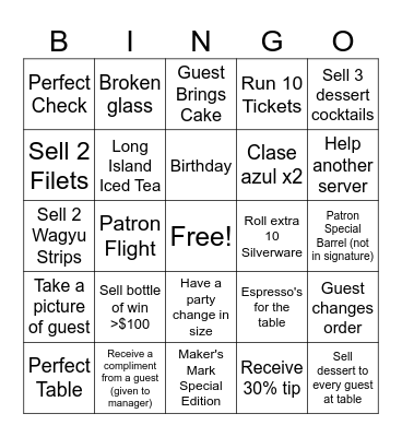 Juniper Bingo Card