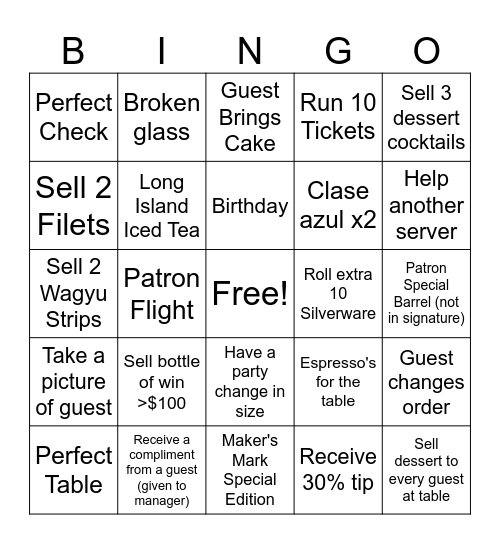 Juniper Bingo Card