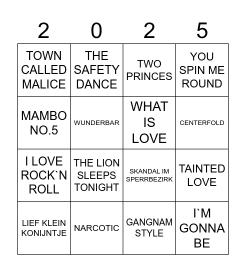 EENDAGSVLIEG SWINGO Bingo Card