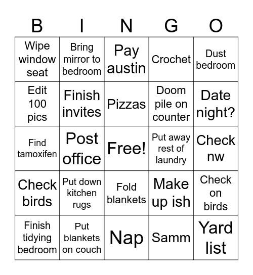 Weddss Bingo Card