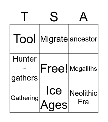 The Stone Age  Bingo Card