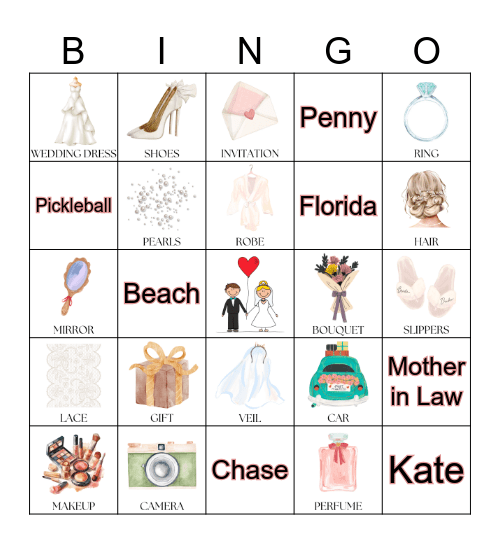 Wedding Bingo Card
