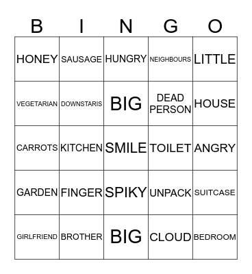 English Library Bingo Card