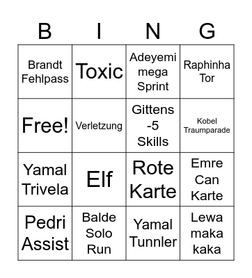 FCB vs DO Bingo Card