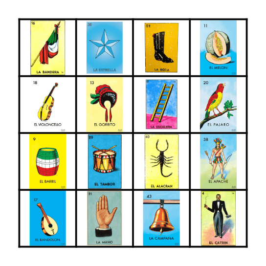 Loteria Bingo Card